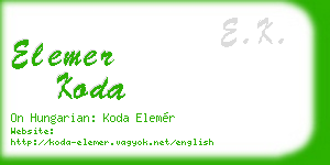 elemer koda business card